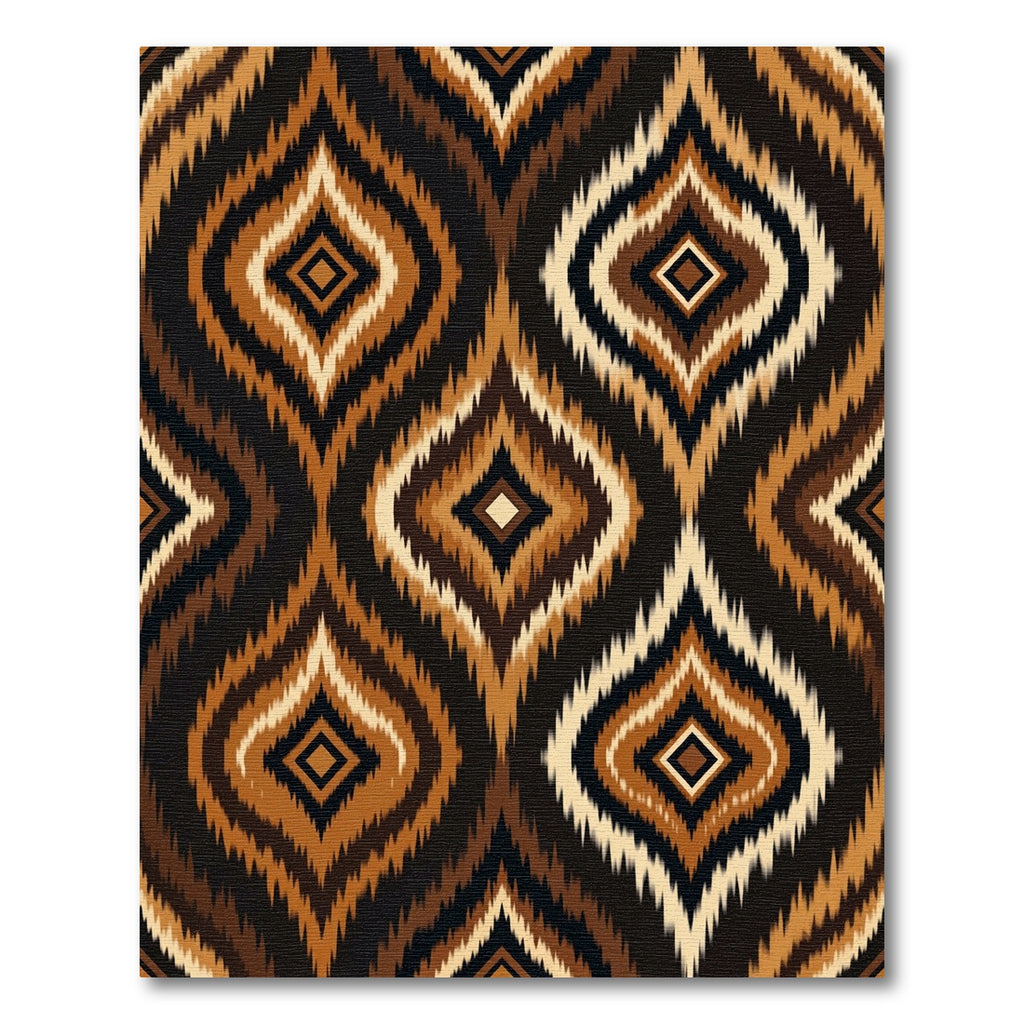 Earthy Brown Ikat Diamond Weaver Rug