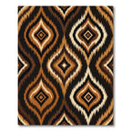 Earthy Brown Ikat Diamond Weaver Rug