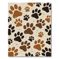 Neutral Earthy Tone Paw Animal Art Rug