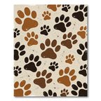 Neutral Earthy Tone Paw Animal Art Rug