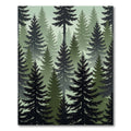 Matte Foggy Evergreen Forest Panorama Rug