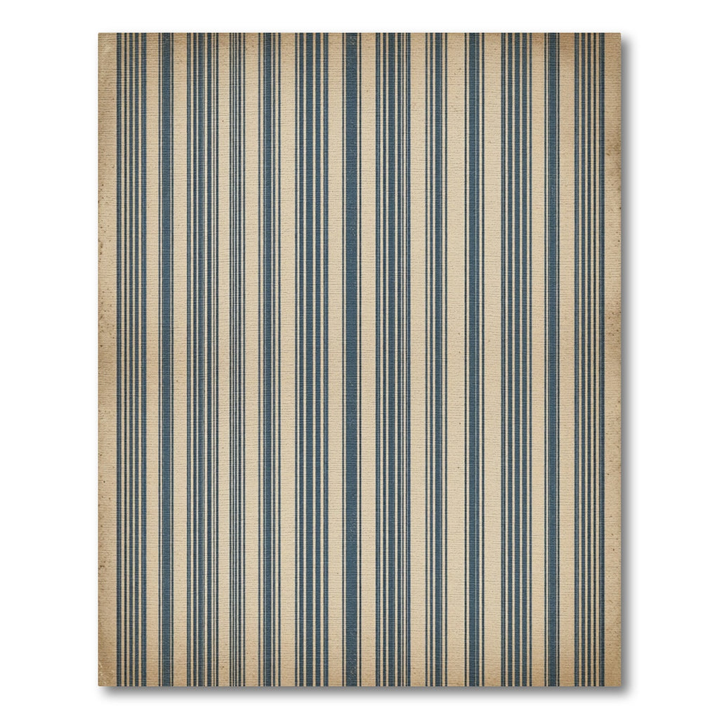 Vintage Blue Ticking Striped Wallpaper Rug