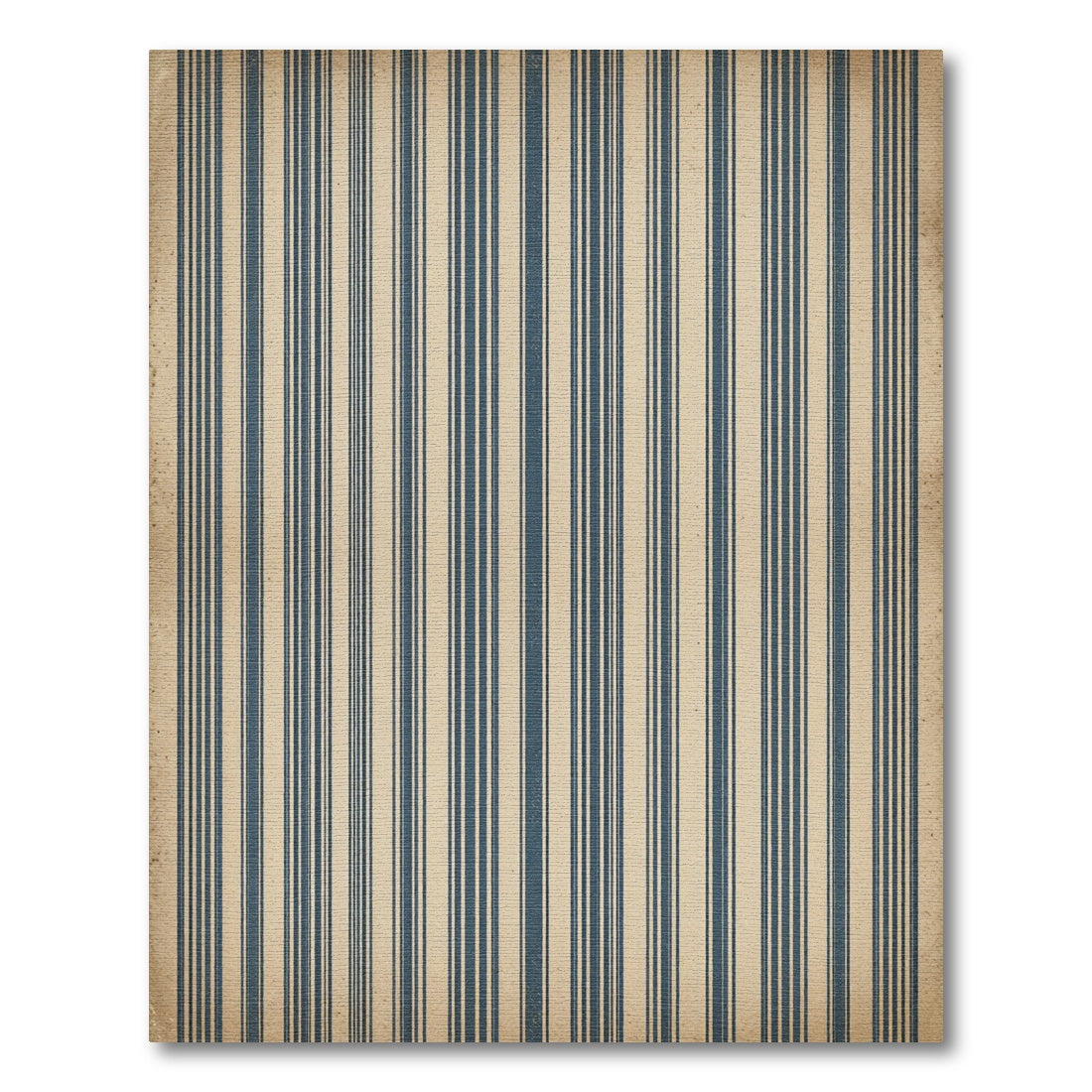 Vintage Blue Ticking Striped Wallpaper Rug