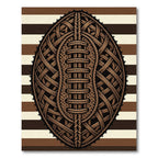 Woven Brown Rope Rugby Ball Texture Rug