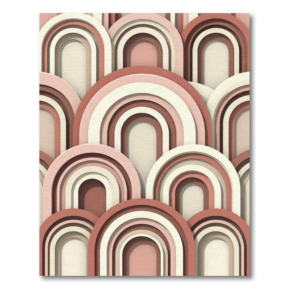 Terracotta Arch Boho Midcentury Layered Curves Rug
