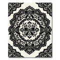 Black Lace Bow Floral Medallion Rug