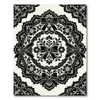 Black Lace Bow Floral Medallion Rug