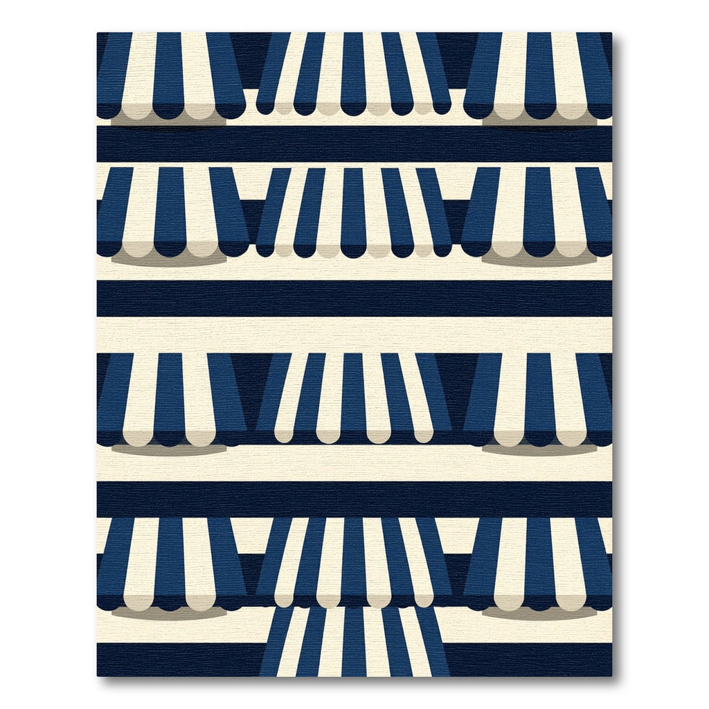 Navy and Cream Nautical Awning Stripe Rug
