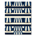 Navy and Cream Nautical Awning Stripe Rug