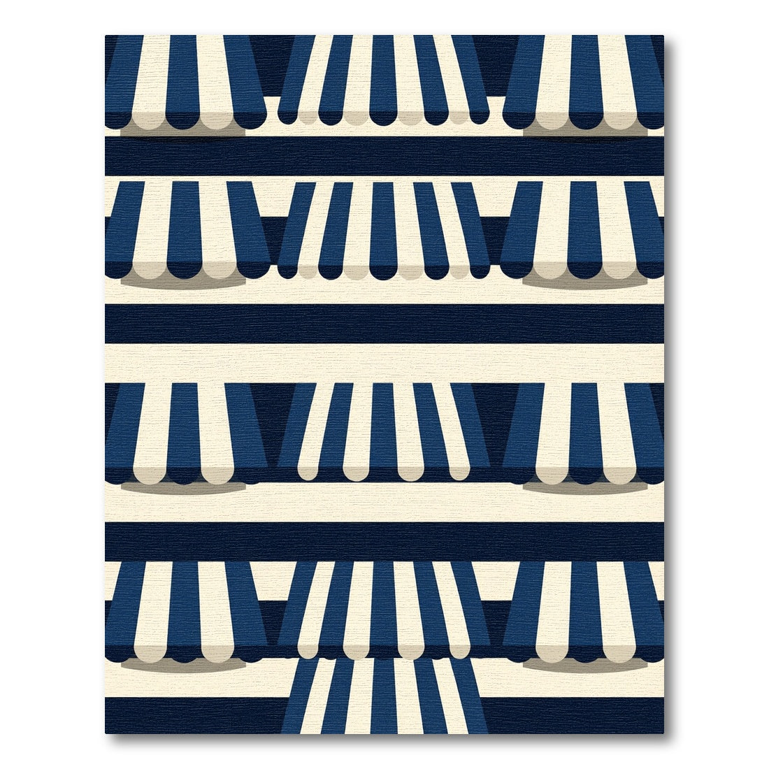 Navy and Cream Nautical Awning Stripe Rug
