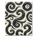 Monochrome Swirling Ink Flow Abstract Rug