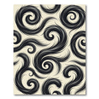 Monochrome Swirling Ink Flow Abstract Rug