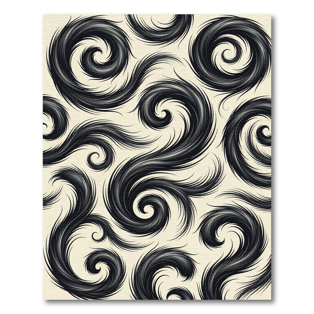 Monochrome Swirling Ink Flow Abstract Rug