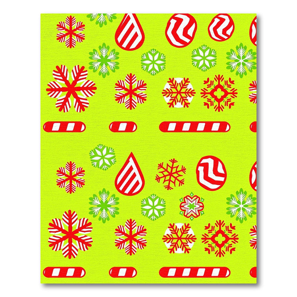 Red Green Snowflake Candy Cane Scatter Rug