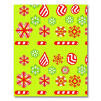 Red Green Snowflake Candy Cane Scatter Rug