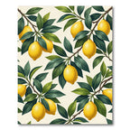Fresh Vibrant Yellow Lemon Botanical Art Rug