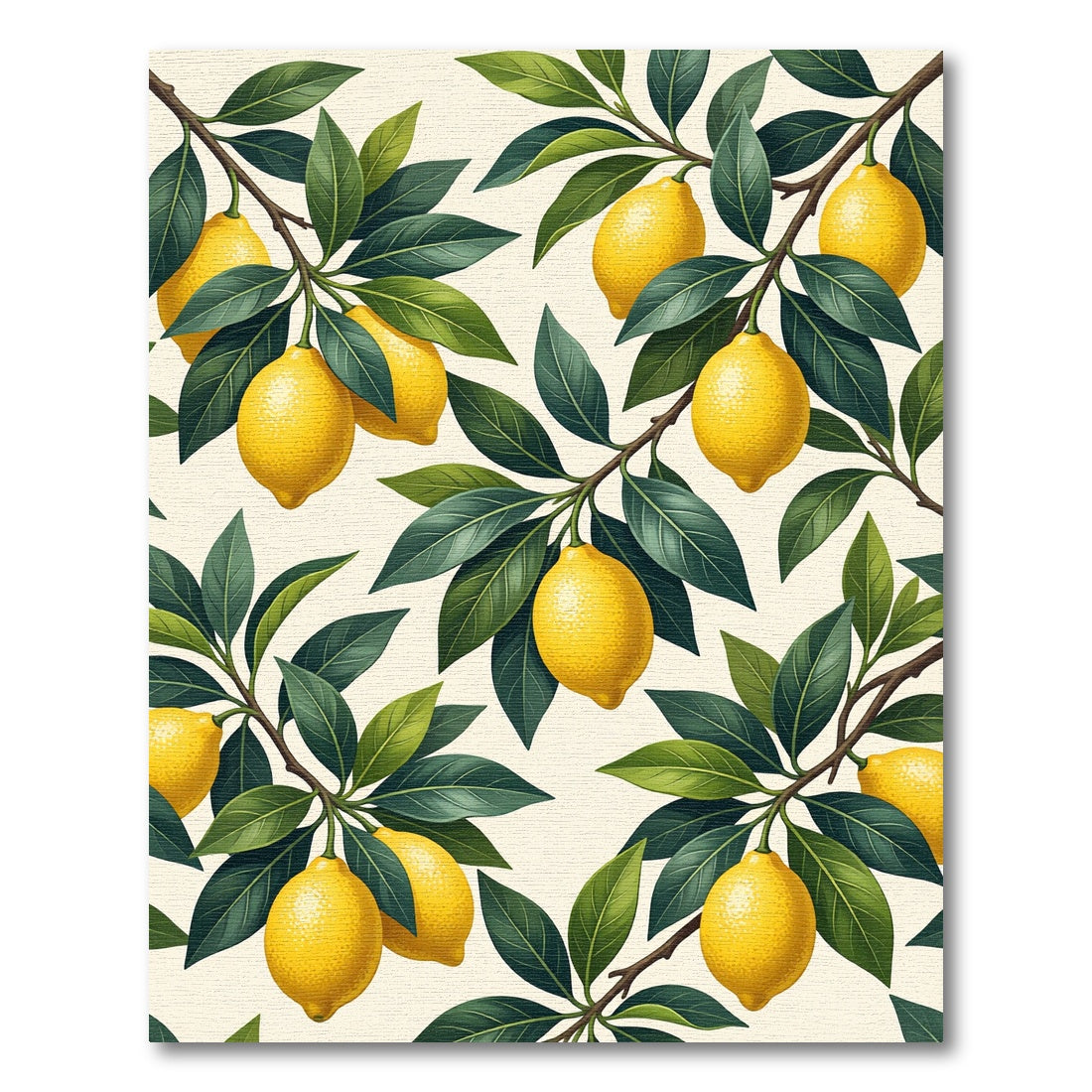 Fresh Vibrant Yellow Lemon Botanical Art Rug