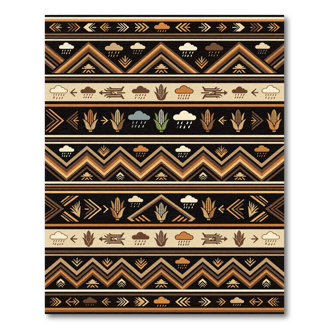 Earthy Tones Corn Rain Stripe Rug