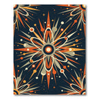 Retro Atomic Orange Starburst Rug