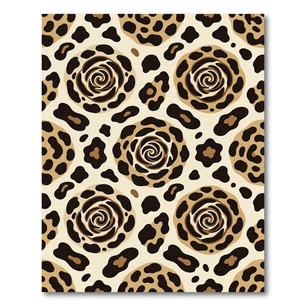 Cream Leopard Swirl Medallion Rug