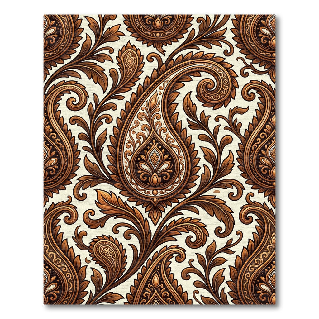 Rich Brown Paisley Floral Medallion Rug