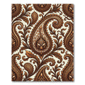 Rich Brown Paisley Floral Medallion Rug