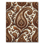 Rich Brown Paisley Floral Medallion Rug