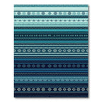 Oceanic Blue Tribal Chevron Stripes Rug
