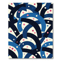 Abstract Blue Arc Coral Dots Rug