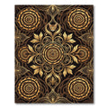Golden Leopard Cat Floral Medallion Rug