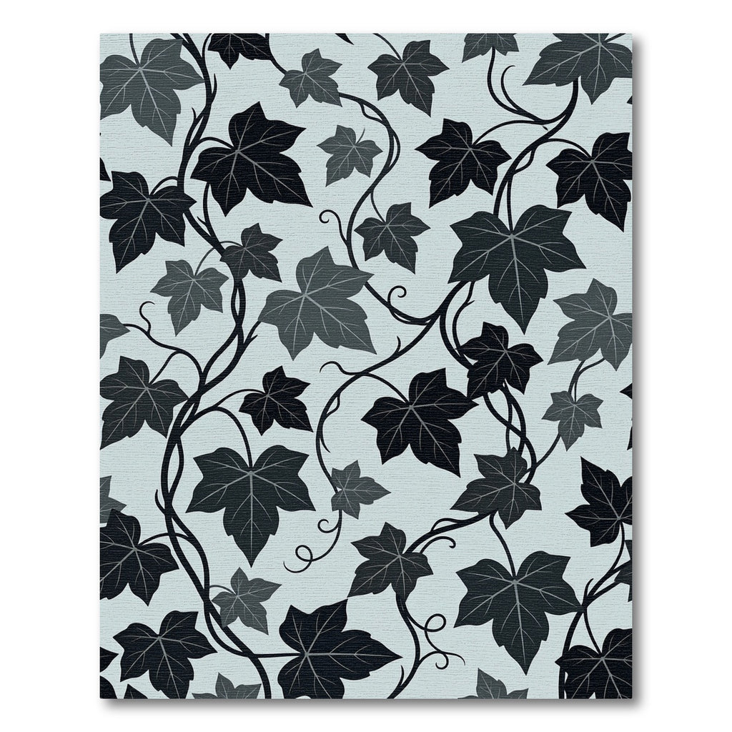 Dark Grey Ivy Vine Foliage Rug