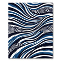 Navy White Wavy Zebra Stripes Rug