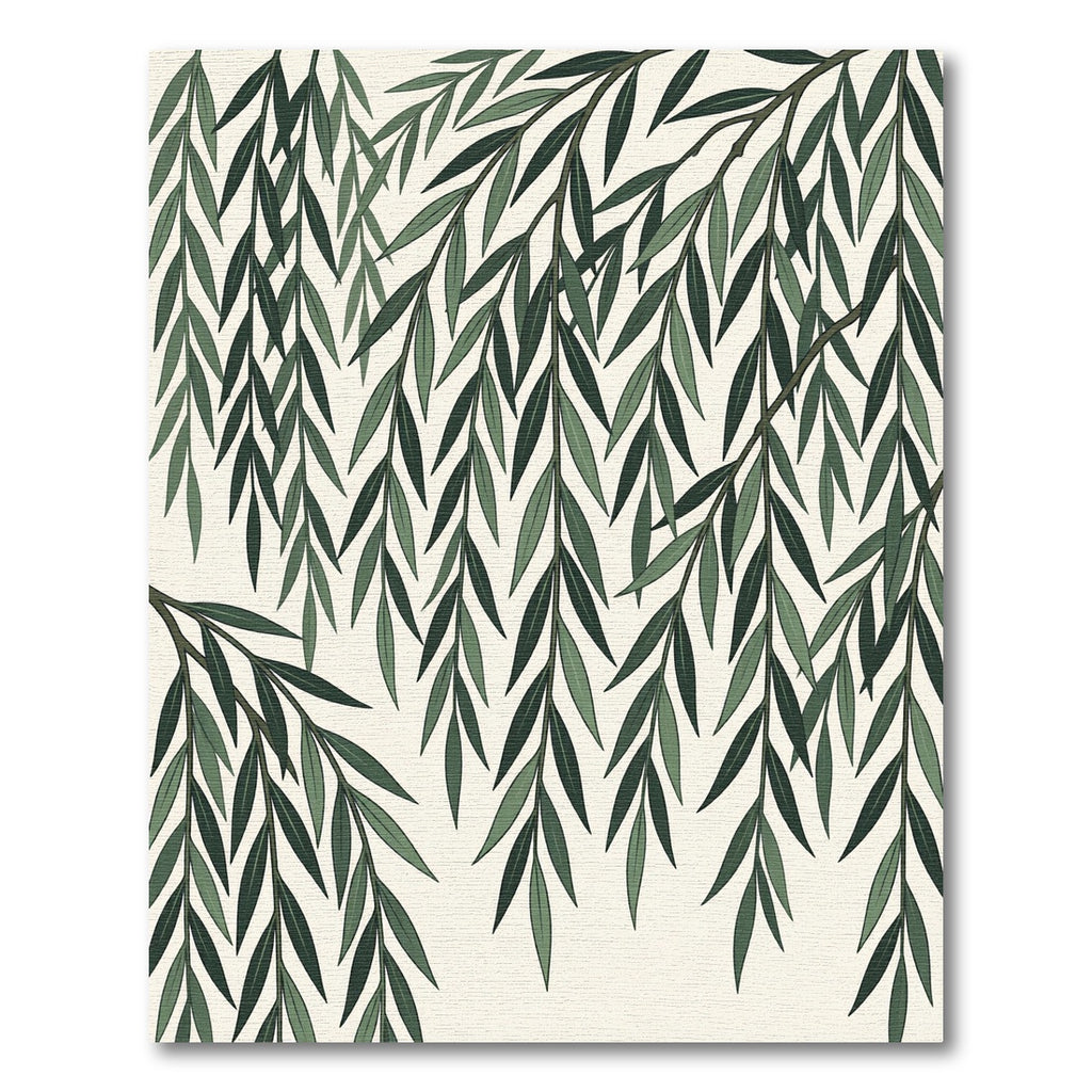 Elegant Green Willow Branch Botanical Rug