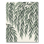 Elegant Green Willow Branch Botanical Rug