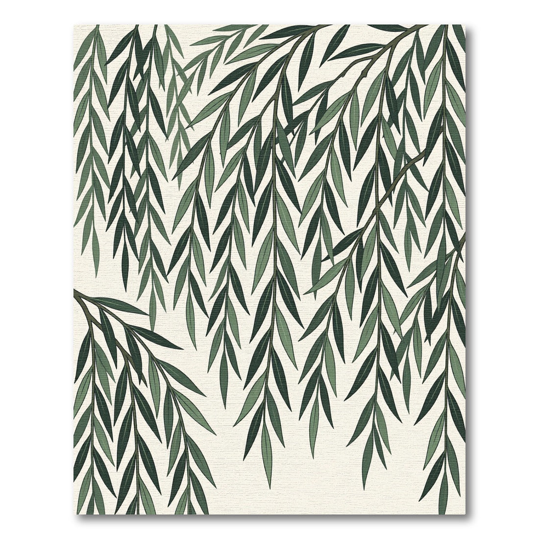 Elegant Green Willow Branch Botanical Rug