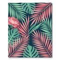 Pink Peony Tropical Leaf Jungle Rug