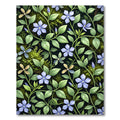 Periwinkle Blue Floral Botanical Garden Rug