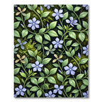 Periwinkle Blue Floral Botanical Garden Rug