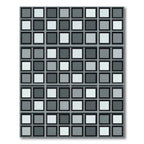 Modern Monochrome Grid Tile Square Rug