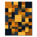 Modern Golden Amber Geometric Block Abstract Rug