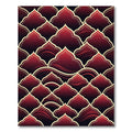 Rich Crimson Scalloped Arch Rug