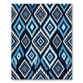 Geometric Blue Ikat Diamond Tile Rug