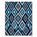 Geometric Blue Ikat Diamond Tile Rug