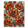 Orange Poppy Stained Glass Floral Rug