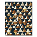 Mid Century Earth Tone Geometric Triangle Rug