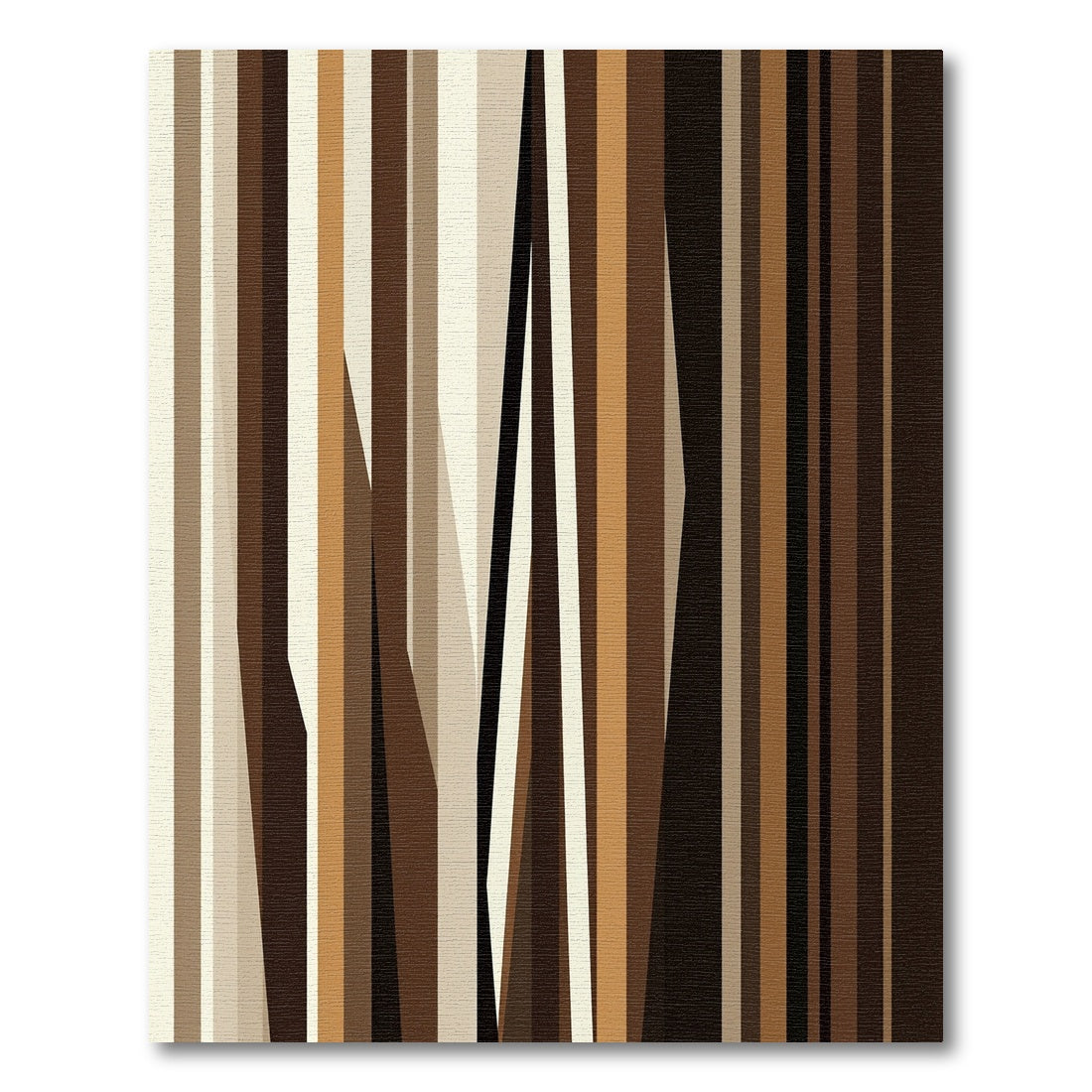 Modern Earthy Toned Vertical Stripe Rug