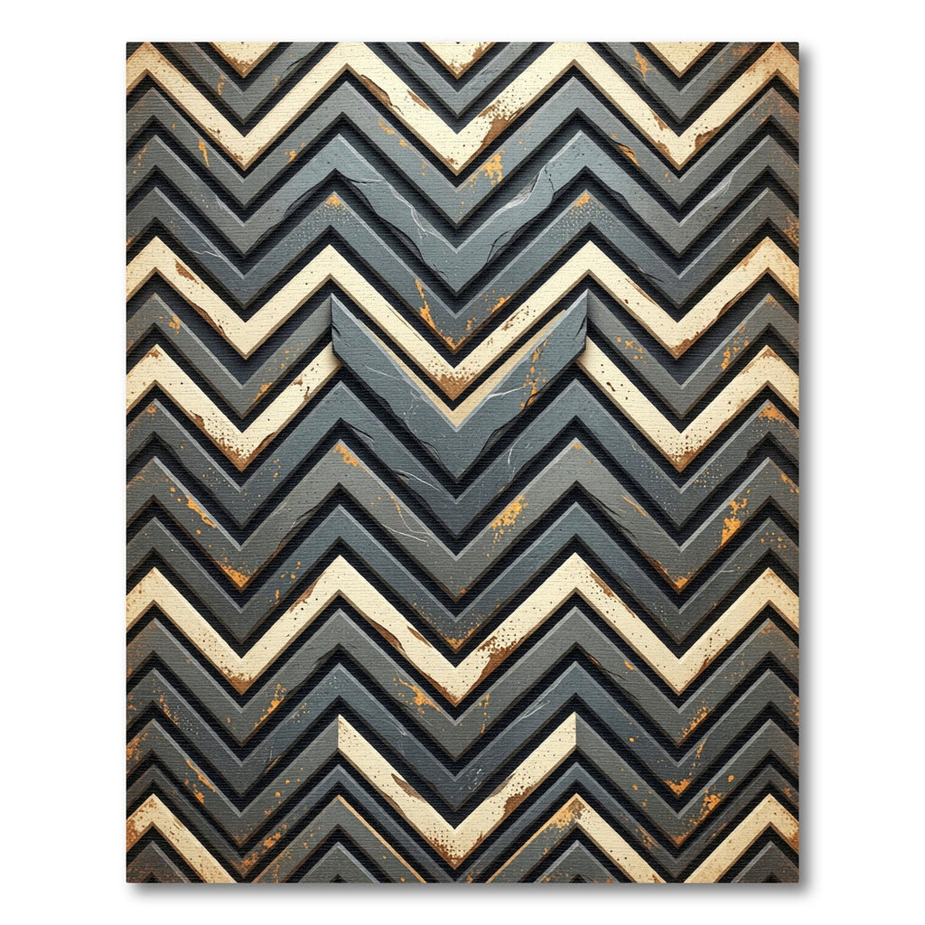 Textured Gray Chevron Accent Rug