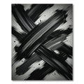 Dramatic Black and White Brushstroke Rug