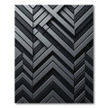 Monochrome Geometric Angular Chevron Shadow Rug