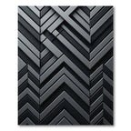 Monochrome Geometric Angular Chevron Shadow Rug